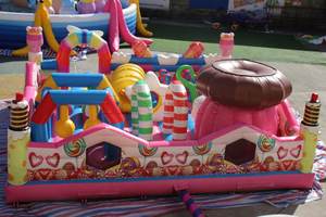 Château plein d'entrain gonflable de sucrerie pour le grand videur de trampoline de château sautant gonflable d'enfants - Product Image 2