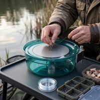 Plateau magnétique pour appâts de pêche, mélangeur d'appâts à trois couches, bassin amovible, station d'appâts durable pour la pêche à la carpe