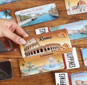 Imanes Decorativos de Metal para Refrigerador, Recuerdos de Viaje Personalizados de Hojalata, Imanes Promocionales para Refrigerador con Forma de Placa de Matrícula - Product Image 5