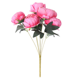 Peonías Artificiales de Estilo Europeo de 7 Cabezas, Artículos de Decoración para el Hogar, Peonías de Seda para Centros de Mesa de Boda, Flores Artificiales - Product Image 5