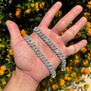 Luxury 925 Silver Diamond <b>Bracelet</b> Round Brilliant Cut Channel Setting Chain Link Unisex Everyday Wear <b>Bracelet</b> for Unisex - Product Image 1