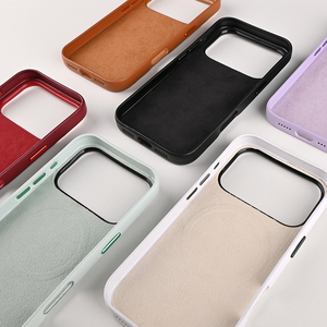 เคสโทรศัพท์หนังแท้ลาย Ripple ดีไซน์ปี 2025 สัมผัสนุ่มคล้ายผิวจริง ลายคลื่น ทำมือ กันกระแทก สำหรับ <span class=keywords><strong>iPhone</strong></span> 17 Pro Max - Product Image 5