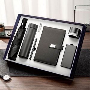 Company Gift Set Custom logo Thermos <b>Cup</b> Umbrella Stereo Office Supplies with Powerbank Notebook with Wireless Charger Gift Set - Product Image 3