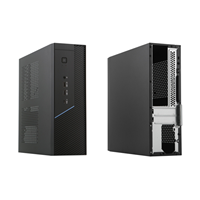 Boîtier Vertical Mini-ITX Flex Small 1U avec Alimentation, GPU, Disques Durs 3.5/2.5'', HTPC de Bureau, Noir, Plastique, Métal, Fenêtre Latérale, Domify K20 en Stock