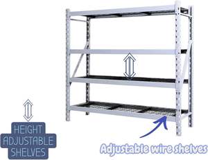 Étagère de <span class=keywords><strong>rangement</strong></span> industrielle robuste à 4 niveaux Member Mark, en acier allié, revêtement poudré, montage au sol, 77 po L x 24 po P x 72 po H - Product Image 5