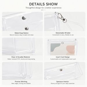 PVC Transparent Card Wallet Coin Purse Small Storage <b>Pouch</b> for Cash ID Holder Travel Cosmetic <b>Mini</b> Zipper Bag - Product Image 2
