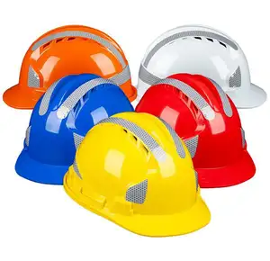 head protection work construction safety helmet reflective strip hard hat helmet casco de seguridad industrial