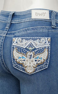 Jean évasé élastique taille haute pour femmes rondes, contrôle du ventre, idéal pour les voyages et les sorties, livraison locale, best-seller - Product Image 4