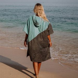Custom Stitching Colored Microfiber Beach Surf Poncho Hooded Towel Highly Absorbent <b>Adult</b> Sport <b>Changing</b> Towels <b>Robe</b> - Product Image 5