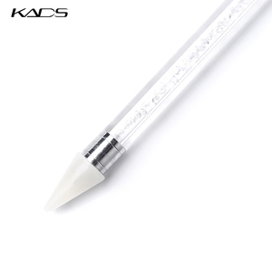 KADS Stylo à double embout en silicone pour nail art, avec manche en cristal, pour le pose de strass et la cire, outil de manucure - Product Image 3