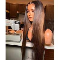 Perruque 13x6 HD sans colle SDD Vietnam Bone Straight, qualité supérieure, perruques de cheveux humains colorées ombrées tendance pour femmes, perruque 13x4 en cheveux vierges