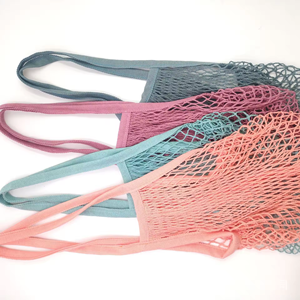 Bolsa de Malla de Algodón Reciclado Ecológica con Color y Logotipo Personalizados - Regalo Promocional para la Compra de Frutas en la <span class=keywords><strong>Playa</strong></span> - Product Image 2