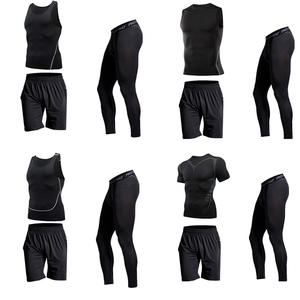 Conjuntos Deportivos de 5 Piezas para Hombre con Logotipo Personalizado al por Mayor, de Alta Elasticidad, Secado Rápido y Transpirables para Gimnasio y Fitness - Product Image 1