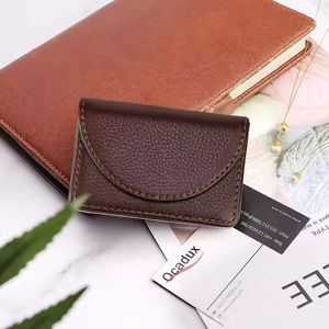 محفظة بطاقة أعمال صغيرة بجيب من الجلد الصناعي ، محفظة مغناطيسية - Product Image 4