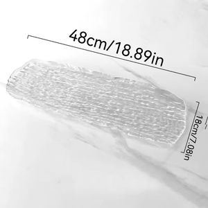 <span class=keywords><strong>Assiette</strong></span> <span class=keywords><strong>carrée</strong></span> en verre de 8-9 pouces, design contemporain gravé, motif uni, durable, plateau de cuisine, utilisation pour les fêtes, desserts, <span class=keywords><strong>service</strong></span> alimentaire à domicile - Product Image 6