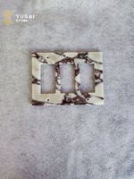 YUSHI Plaque de prise et interrupteur en marbre Calacatta Viola de luxe moderne, avec veinage assorti, pour la décoration de projets design