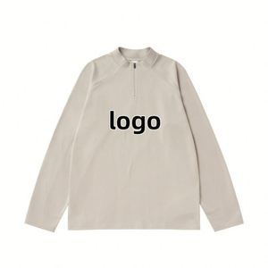 T-shirt à manches longues en velours double face pour hommes 2024 Nouveau style avec manches rotatrices T-shirt à col en chaîne à demi-pull - Product Image 5