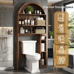 Mobiletto ad Arco Sopra il WC, Organizzatore Verticale Salvaspazio <span class=keywords><strong>per</strong></span> <span class=keywords><strong>Bagno</strong></span> e Lavanderia - Product Image 3