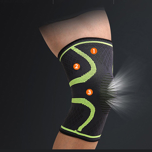 Customized Elastic <b>Compression</b> Sports Knitted Nylon Spandex <b>Knee</b> Sleeve Brace Pain Relieve <b>Knee</b> Support for Running - Product Image 3