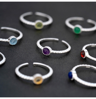 Bague Glowluxe multicolores en pierres précieuses, plaquée or, argent sterling 925, empilable, bijoux tendance pour femmes
