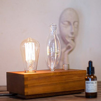 Diffuseur d'arômes intelligent pour la maison, diffuseur d'arômes ultrasonique en bois vintage, diffuseur de parfum d'ambiance avec ampoule