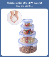 Boîtes de rangement alimentaire rondes en plastique pour la cuisine, avec logo personnalisé, étanches, à 4 verrous, pour céréales, fruits, noix, pour la maison