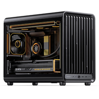 Boîtier PC Micro JONSBO D33 avec panneau latéral en verre trempé, flux d'air élevé, 9 ventilateurs, support pour refroidisseur AIO 360 mm, châssis de jeu pour ordinateur de bureau