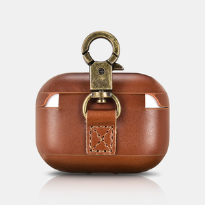 Étui pour écouteurs ICARER en cuir véritable vintage, étui de protection, coque en cuir de vache véritable pour <span class=keywords><strong>AirPods</strong></span> Pro 2 - Product Image 2