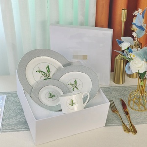 Service de table en porcelaine série Suzuki, vaisselle émaillée pour la maison et la cuisine, assiettes, tasses, soucoupes, mugs, bols, ensemble de vaisselle en céramique - Product Image 3