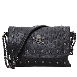 Bolso de mano y bandolera para mujer con remaches cuadrados, correa de cadena extraíble, venta al por mayor, con forro de poliéster y dos asas - Product Image 1