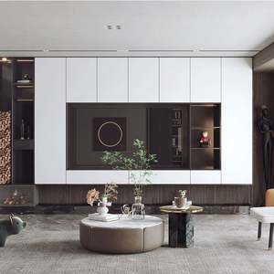 Meubles de télévision sur mesure SANTOPOVA, unités de meubles de télévision, cheminée, éclairage LED moderne, design mural LCD, supports de meubles, unité de télévision, armoire - Product Image 1