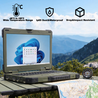 Volledig robuuste 15,6 inch laptop RS422 seriële groene IP65 aangepaste poorten voor mijnbouwonderzoek Wi-Fi 6 Bluetooth 5.2 Windows 11