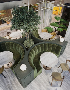 Muebles Modernos para Cafetería y Bar al por <span class=keywords><strong>Mayor</strong></span>, Sofá Modular en Forma de S para Área de Espera, Juego de Mesa y Sillas para Restaurante - Product Image 4