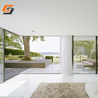 Porte coulissante en verre en aluminium imperméable et coupe-vent de style moderne de luxe GS pour patio extérieur