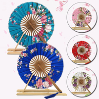 Kipas tangan lipat saku bunga Sakura Jepang gaya baru hadiah dekorasi kipas tangan bambu pernikahan pesta lingkaran bulat