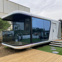 Maison préfabriquée panoramique Source Factory, type cabine, 20ft 40ft, Pod de glamping, Maison capsule de luxe pour usage hôtelier