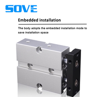 SOVE TN Actionneur pneumatique à double arbre de cylindre, tige de piston multi-alésée