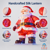 Handgefertigte Seiden-Weihnachtsmann-Laterne für Außendekoration, Riesige LED-Beleuchtete Festliche Szenen-Dekoration für Veranstaltungen