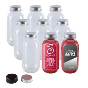 Factory 300 400ml Custom Disposable PET Milk Tea Beverage Bottles Juice Plastic Water Cold Brew Coffee Bottle With Screw Lid