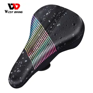 WEST BIKING Cushioning Colorful Pattern Bike Saddle Cover Hangable Taillight Seat Cover Soft Thicken Sponge Bicycle Saddle Cover