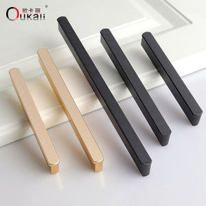 Oukali or armoire armoire trou tiroir bureau noir doré blanc ligne h en forme de <span class=keywords><strong>cuisine</strong></span> tire grade cuivre poignée de meuble - Product Image 4