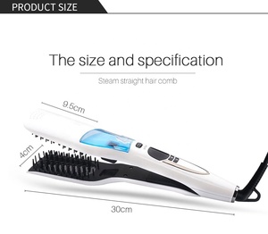 Professionale in ceramica rivestita LCD vapore piatto ferro piastra per capelli spazzola pettine elettrico per uso domestico Hotel fabbricati a vapore caldo - Product Image 4