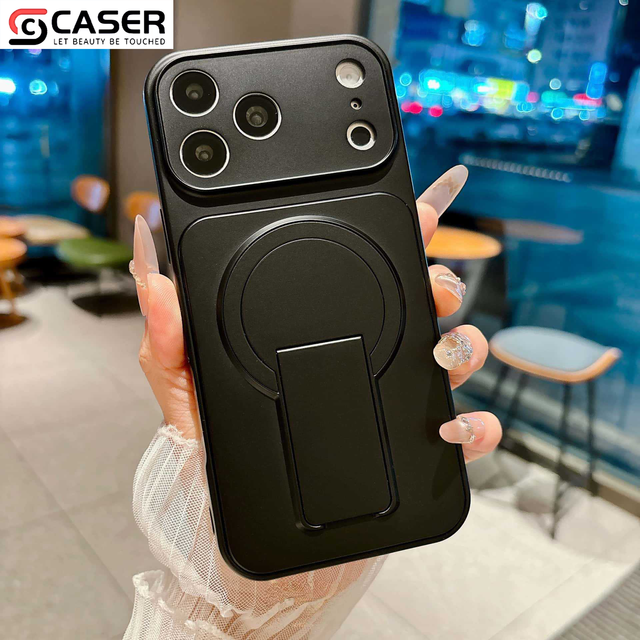 Matte Business Style Hidden Magnetic Foldable Kickstand Full Coverage Protection Waterproof Phonecover for iphone 17/16/15/14