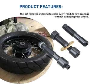 11 pièces Kit d'outils d'extraction d'installation de retrait de roulement de roue pour motos <span class=keywords><strong>Harley</strong></span> <span class=keywords><strong>Davidson</strong></span> et roulements de 0.75 \ "1 \" 25mm pour voitures BMW - Product Image 5