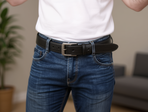 Cintura in Pelle da Uomo 4.0cm con Fibbia in Lega e Punta a Spillo, Stile Casual - Product Image 2