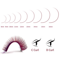 Cils synthétiques Veyelash, sans cruauté envers les animaux, véganes, naturels, longs, 0,07 mm, marque personnalisée, étiquette privée, cils classiques colorés