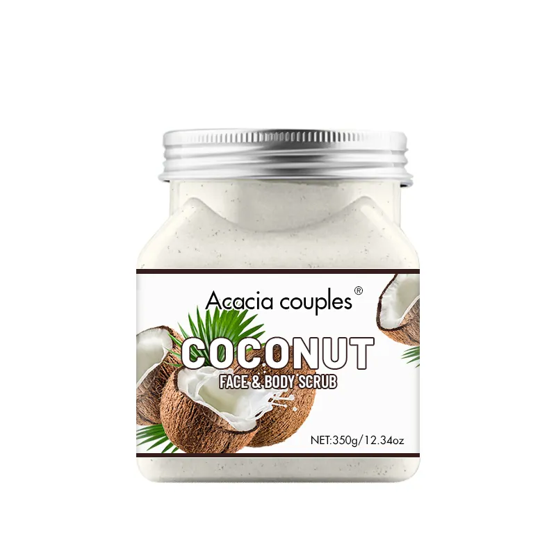 Biologico vegano sbiancante esfoliante idratante caffè latte di cocco sale di frutta arcobaleno zucchero per il corpo scrub produttore di fabbrica