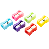 Mini taille-crayon manuel en plastique coloré pour enfants, taille-crayons à trou standard