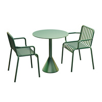 Ensemble table et chaises d'extérieur coloré et mobile de style décontracté pour villas, cours, jardins, cafés - Mobilier en alliage d'aluminium