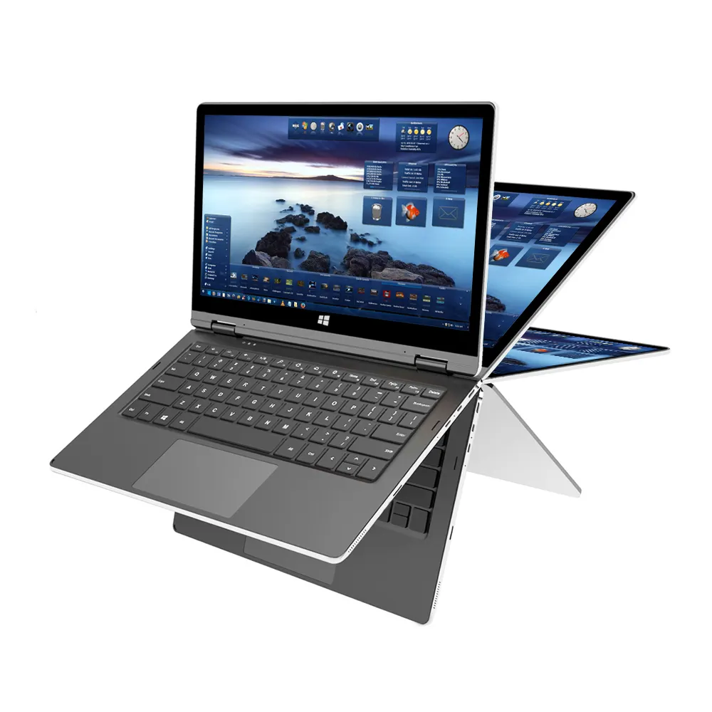 China cheap laptop 11.6inch Wins 11 touch screen notebook yoga 360 degree rotating business thin slim mini notebooks